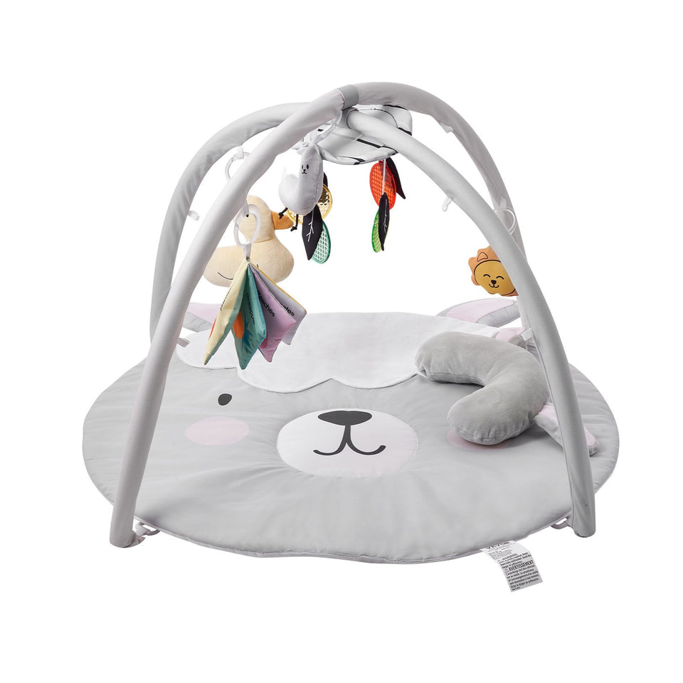 Baby Play Gym Mat Tummy Time Activity Mat With 5 Sensory Toys