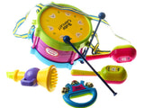 Children's  5 Piece Set Puzzle Baby Musical Instrument Double-sided Drum Patting Drum