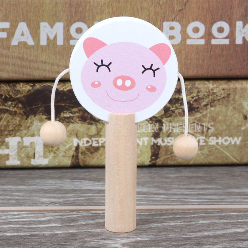 Rattle Baby Music Toy Wooden Rattle Drum